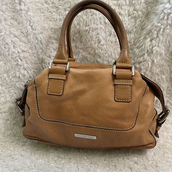 Michael Kors Vintage leather tan Medium Satchel with silver tone hardwares. - Picture 1 of 16